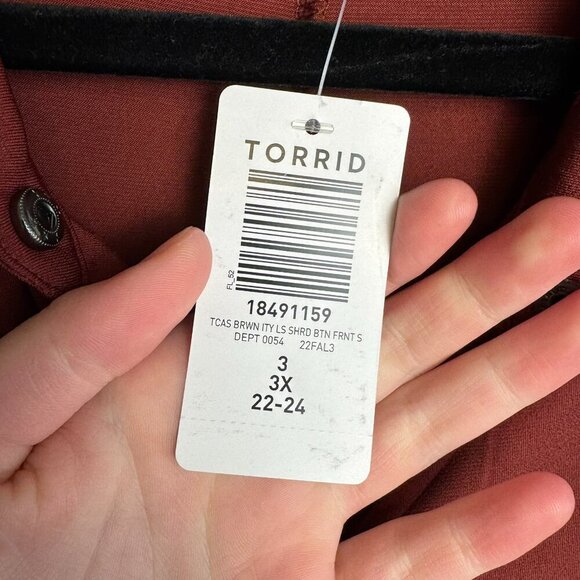 Torrid shirred knit shirt dress knee length rust color size 3X I31 - Picture 9 of 11